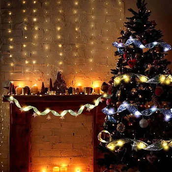 1/2/5m Božični Okraski Svetlobna LED Luči Trakovi za Božično Drevo Žareče Svetlobe Niz Viseči Okraski Novo Leto Dobave