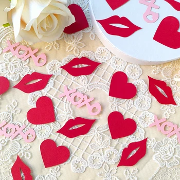 100/200pcs Valentinovo Konfeti Rose, Rdeča, Roza Ljubezen Srce Papir, Ostanki Dekoracijo Srečno valentinovo Poroka Dekoracija