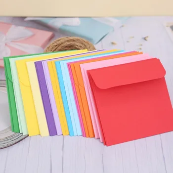 10x10cm Kvadratnih Mini Majhne Pisane Papir, Ovojnice za Darilo Letnik Poročno Vabilo Scrapbooking Candy Bag Rdeče Barve