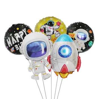 1Pcs Raketa Astronavt Aluminija Folija Balon za Otroke Prostora Temo Rojstni Baby Tuš Dekoracijo Dan Otrok Darilo