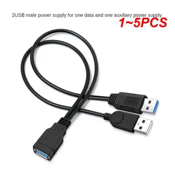 1~5PCS 30 cm USB 3.0 za USB 3.0, USB 2.0 Ženski Dvojni USB Moški Dodatno Moč Podatkov Y Eno Točko Dva podaljška Računalnik Adapter