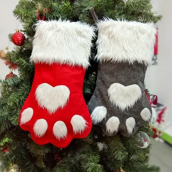 2024 Naselitve Božič Nogavice Darilo Candy Bag Pes, Mačka Tačka Elk Vzorec Božič Visi Drevo Ornament Stranka Domu Kamin Dekoracijo