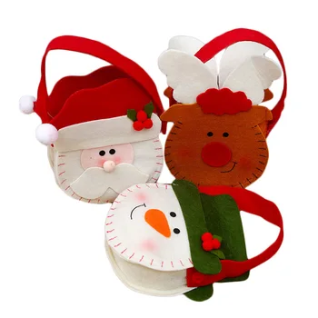 2PCS Božično Darilo Vrečke za Večkratno uporabo Božič Sladkarije, Zavijanje Žep Santa Claus Snežaka Elk Apple Vrečko Doma Božični Okraski Stranka