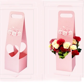 2pcs Prenosni Cvet Polje Rose Embalaža Škatle z Ročajem Mater Dan Darilni Embalaži Bag Cvet Trgovina Poroka, Valentinovo Dekor