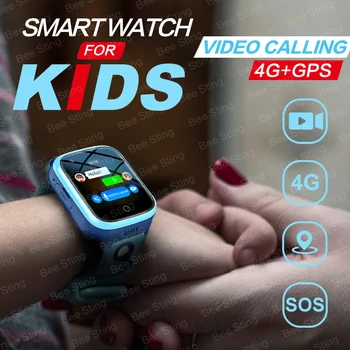 4G Otroci Pametno Gledati Telefon 1000mAh Nepremočljiva IP67 Video Klic SOS GPS LBS WIFI Lokacije Tracker Daljinsko Spremljanje Otrok Gledal K9