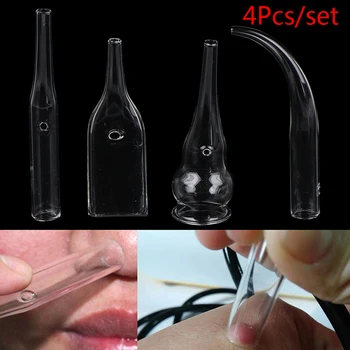 4Pcs/Set Blackhead Odstranitev Steklenih Cevi Obraz Por Čiščenje Vakuumske Prezračevalne Cevi
