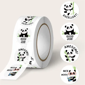 500Pcs 2,5 cm Srčkan Živali Panda Nalepke Nalepke Roll Sredstev Za Spodbujanje Pohvala, Nagrada) Študentsko Delo (Pisalne Pečat Etiketo