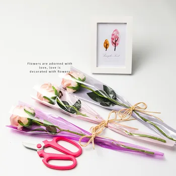 50pcs opp embalaža, vrečke za 2 roses svetlo šopek rož embalaža papir paket darilni ovojni papir, ročno izdelan material dec
