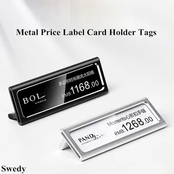 59x17mm Mini Metal prodajna Cena Nalepko Kartice Oznake Imetnik Vozovnice Podatkov Papir Podpisati Imetnik Zaslon Stojalo