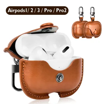 6-barvni PU Primeru za Airpods Pro2 Slušalke za Apple Bluetooth Slušalke AirPods 1 2 3 Gen Koži Zaščitni Pokrov