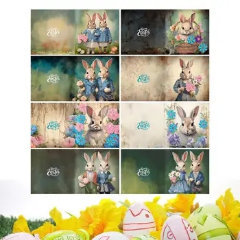 8Pcs nastavite Ročno Velikonočni Zajček Voščilnice Razglednice DIY 5D Nosorogovo Barvanje Velikonočni Kartice Valentinovo Darila