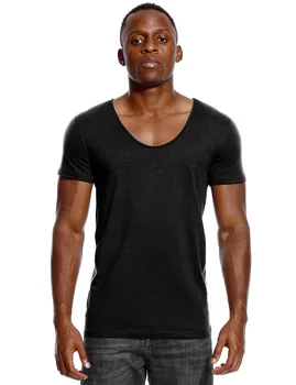 A2006 Ronde Hals T-shirt Voor Mannen Nizko Rezano Diepe V-hals Brede Vee Tee Mannelijke Tshirt Onzichtbare Ondershirt Slim Fit korte