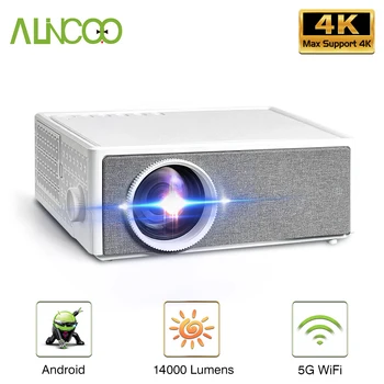 Alincoo E700 Pro 1080P Full HD Projektor 4k 14000 Lumnov Svetlobni Projektorji 5G WIFI Android Smart Video Film Domači Kino Kino