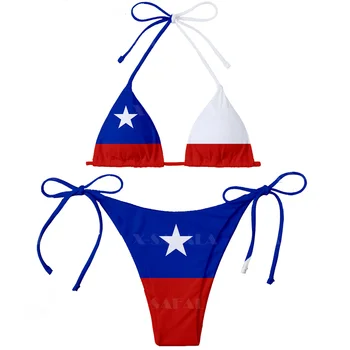 Ameriki Države Argentina Čile, Kolumbija, Kuba Zastavo 3D Tiskanja Ženske Mikro Bikini Komplet Poletnih Plažo Seksi Plaži, Kopalne Obleke