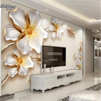 beibehang 3D luksuzni luksuzni zlata roža nakit TV ozadju stene po meri, veliko fresko non, tkane tkanine ozadje