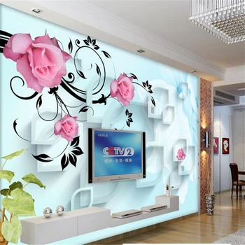 beibehang de papel parede po Meri foto ozadje velike freske 3D stereo vrtnice rattan TV dekoracijo sten barvanje stene papirja