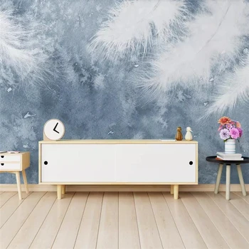 beibehang ozadje po Meri 3d photo freske sodobno minimalistično ročno poslikano perje majhne sveže Nordijska TV ozadju stene papirja