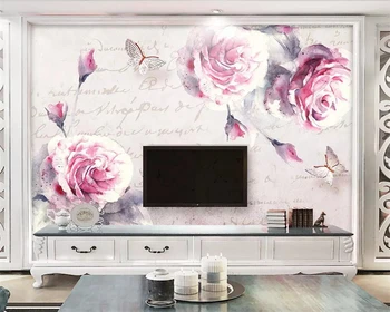 Beibehang ozadje po Meri Ameriški toplo ročno poslikano sladek cvet metulj TV ozadju stene dnevna soba, spalnica 3d ozadje