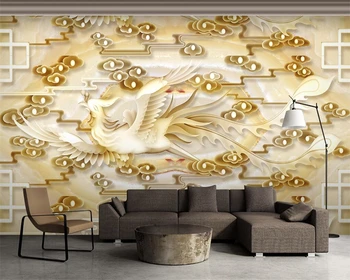 Beibehang ozadje po Meri Fenghuang devet dni marmorja, dnevna soba, TV ozadju stene reliefni phoenix ozadju 3d ozadje