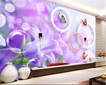 Beibehang po Meri 3d ozadje HD velike vijoličen cvet metulj 3D dnevna soba, TV ozadju stene de papel parede 3d ozadje