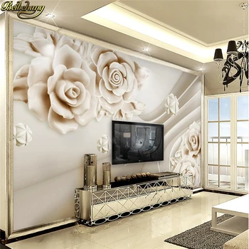 beibehang po Meri foto ozadje zidana 3d tridimenzionalni relief jade rose cvet TV ozadju stene de papel parede
