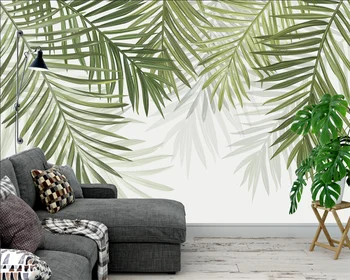 beibehang po Meri sodobnega nove Nordijske ročno poslikane palmovih listov tropske rastline, slike za ozadje de papel parede papier peint