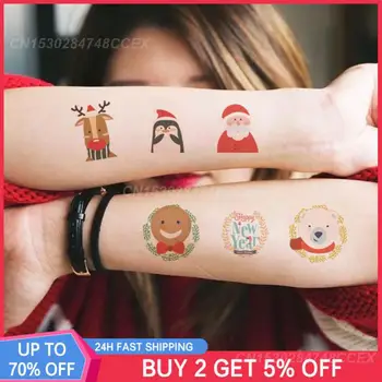 Božič Začasne Tetovaže Za Otroke Nepremočljiva Telo, Obraz Nalepke Rojstni Dan Naselitve Polnjene Xmas Darila Pogodbenice Prednost Za Otroka
