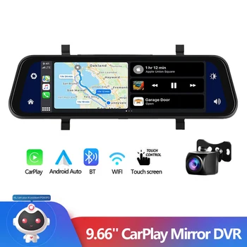 Dash Camera 4K CarPlay Ogledalo Monitor Android Avto Navigacija, Zaslon na Dotik, Pogled od Zadaj Video Snemanje Avto DVR Glasovni Nadzor