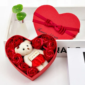 Dekoracijo Milo Umetno Rose Cvet San Valentine Darilo Medvedek Rose Artificielle Cvet Valentinovo Polje Srca Rose Medved