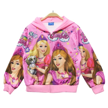 Disney 2024 Novo Pomlad Jesen Princess Otrok Dekleta Plašč Pozimi Baby Otroci Hooded Outwear Suknjič Oblačila Barbie 2-8y