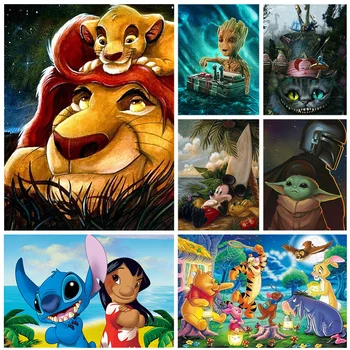 Disney 5D Diamond Slikarstvo Risanke Levji Kralj Wall Art celotne Slike Krog Živali Vezenje Diamond Mozaik Navzkrižno Šiv Doma