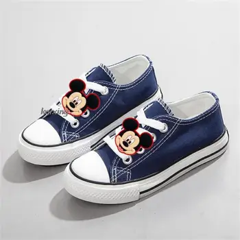Disney Mickey Pomlad Novih Otroci Platno Čevlji za Fante Šoli Priložnostne Čevlji Šiv Dekleta Non-slip Moda Otroke Unisex Superge