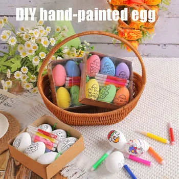 DIY Ročno pobarvane pirhe 2024 Risanka Bunny Egg Otrok Dar, Ročno izdelana, Pobarvana Simulacije Igrače Velikonočni Dekorativni Okras