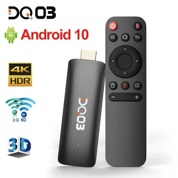 DQ03 Mini TV Palico Android 10 Quad Core ARM Cortex A53 16GB 2GB Podporo 4K H. 265 2.4 G&5.8 G Wifi Pretakanje Smart TV Box 1GB, 8GB