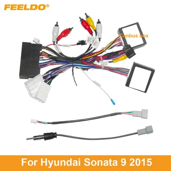 FEELDO Avto Avdio 16pin Napeljave Pas Žice kabel Za Hyundai Sonata 9 (Leta 2015) za Podporo Ojačevalnik Stereo Namestitvi Žice Adapter