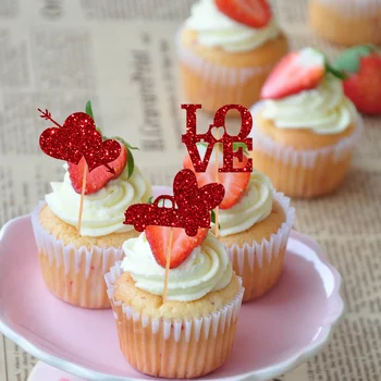 INS Nove Rdeče Bleščice Poročna Torta Pokrivalo Rose Nosi Srce Ljubezni Torto Pokrivalo Za Valentinovo Poročno zabavo Torta Okraski