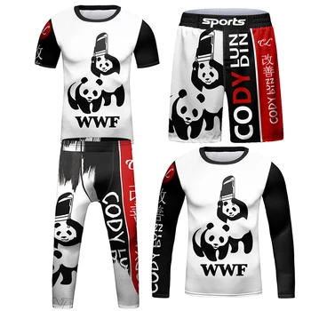 Jiu Jitsu Rashguard T-shirt Za Otroke Bjj MMA Hlače Otroci 4pcs/nastavi Fant Boxe kickboxing Mma Stiskanje Oblačila Sportswer