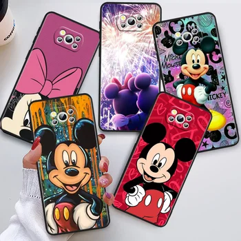 Luštna Mickey Mouse Phon Primeru Za Xiaomi POCO C50 C40 C31 C3 M5S X4 M4 M3 F3 F4 GT F2 F1 X3 NFC X2 Pro Črni Pokrov
