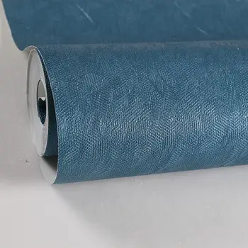 Moderno Perilo Grasscloth Ozadje Temno Modra PVC Vlakna Lanu 3D Teksturo, Barva Stene Papirjev za dnevno Sobo, Spalnica Steno