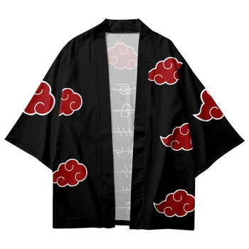 Modni Rdeči Oblak Moški Ženske Kimono Jopico Ulične Fant Dekleta Tradicionalna Oblačila Haljo Japonski Slog Yukata Haori Majica 202