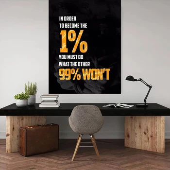 Motivacijske Citiram 1% Proti 99% Poster Tiskanje Platno Stensko Umetnosti na Način, da je za Uspeh Treninga Sliko za Office Spalnica Doma Dekor