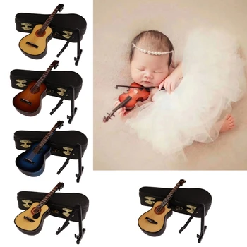 Otroška Fotografija Rekviziti Mini Glasbeni Kitare Instrumentov za Novorojenčka Foto Sutido Pribor Letnik Photoshoot