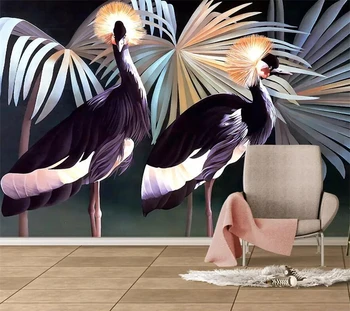 Ozadje po meri 3d ročno poslikano tropskega deževnega gozda rastlin toucan ozadju stene dnevna soba, spalnica dekoracijo slikarstvo обои