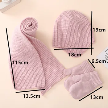 Pozimi toplo baby klobuk, rokavice dve-delni set 2023 novega otroka barva ušesa pletene klobuk 4 barve uporablja 3-18 mesecev