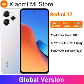 Redmi 12 Globalni Različici Xiaomi MTK Helio G88 18W Polnjenje 5000mAh Baterije 90Hz Zaslon 50MP AI Trojno Fotoaparat IP53