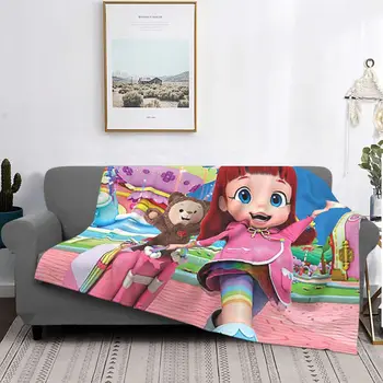 Ruby Rainbow Lulu In Imeti Lepe Pletene Odeje 3D cartoon serije Runo Vrgel Odejo Letalo Dekoracijo Mehko Toplo Bedspreads