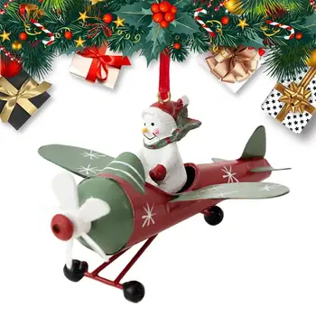 Santa Letalo Okras Božiček/Snežaka, Ki Plujejo Pod Letalo Zastori Obesek Za Božično Drevo Santa Claus/Snežaka, Ki Plujejo Pod
