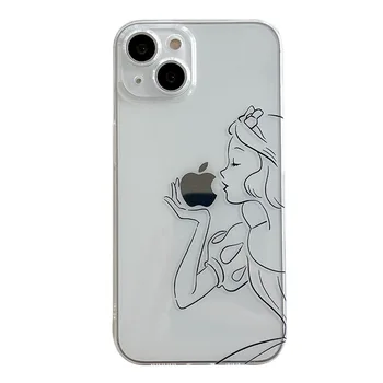 Sneguljčica Princesa Disney Srčkan Primeru Telefon za iPhone 11 12 13 14 Pro Max 6 7 8 XR XS Smešno Shockproof Neprepusten za Nazaj Mehko Vrečko