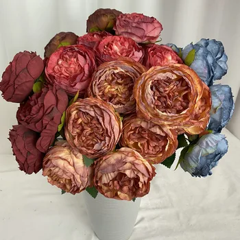 Svila Ponaredek Cvetje Raffi Vrtnice Šopek Umetnih Cvet Restavracija Čaj Tabela Vrt Dekoracijo Koks Rob Simulacije Rose Cvetlični