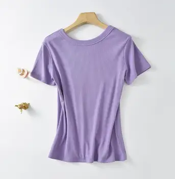 Trdna Osnovne Kratek Rokav Ženska Tshirt Priložnostne barve